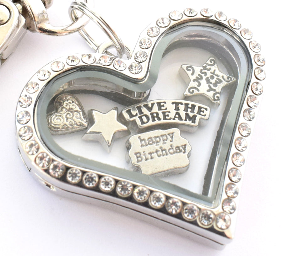 Dream Heart Floating Charms, Memory Lockets