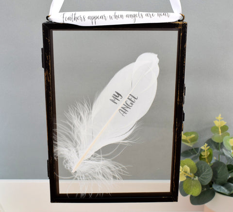 Personalised Real Feather Floating Frame