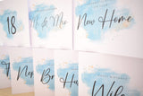 Happy Birthday Husband Card. Partner, Hubby. Turquoise Blue Watercolour Design