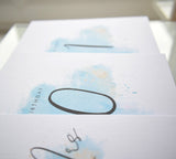 Happy 30th Birthday Card. Thirtieth.  Turquoise Blue Watercolour Design