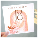 Happy 18th Birthday Rainbow Pampas Card