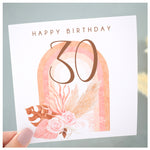 Happy 30th Birthday Rainbow Pampas Card