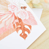 New Job Congratulations Greeting Card. Rainbow & Pampas Floral