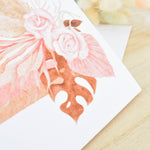 Baby Shower Greeting Card. Rainbow & Pampas Floral