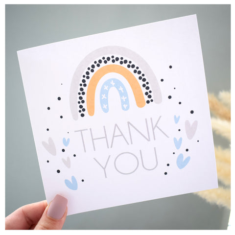 Thank You Greeting Card. Scandi Rainbow