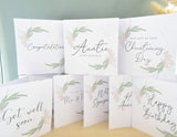 Congratulations Mr & Mrs Greeting Card. Wedding Day. Pastel Floral Elegant Wreath