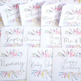 On Your Baptism Greeting Card. Rainbow Colour Spring Flowers