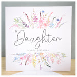 Happy Birthday Daughter Card. Rainbow Colour Spring Flowers