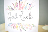 Good Luck Card. Rainbow Colour Spring Flowers