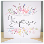 On Your Baptism Greeting Card. Rainbow Colour Spring Flowers