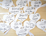 Our First Christmas Engaged 2023 White Wood Heart Decoration