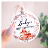 Baby's First Christmas 2023. Deer Wreath Hanging Decoration