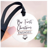 Our First Christmas Engaged 2023 Hanging Tree Ornament