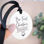 Our First Christmas Engaged 2023 Hanging Tree Ornament