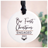 Our First Christmas Engaged 2023 Hanging Tree Ornament