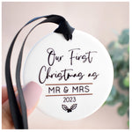 Our First Christmas As Mr & Mrs 2023 Hanging Tree Ornament