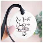 Our First Christmas Married 2023 Hanging Tree Ornament