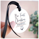 Our First Christmas Married 2023 Hanging Tree Ornament