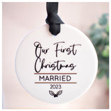 Our First Christmas Married 2023 Hanging Tree Ornament