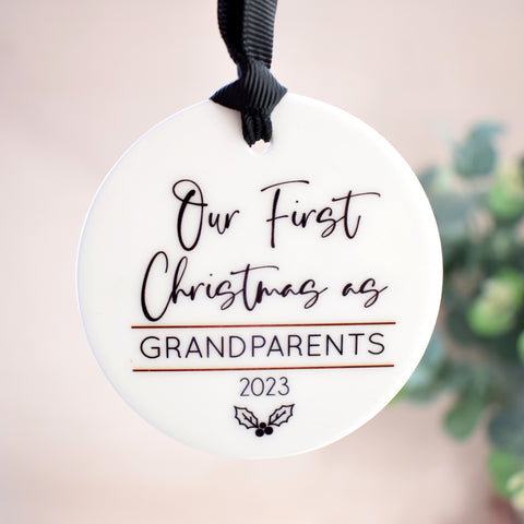 Our First Christmas As Grandparents 2023 Hanging Tree Ornament