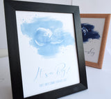 Framed Watercolour Baby Scan Frame