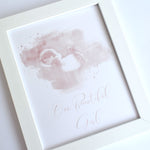 Framed Watercolour Baby Scan Frame