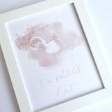 Framed Watercolour Baby Scan Frame