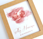 Framed Watercolour Baby Scan Frame