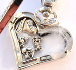 In Memory of Dad Diamonte Heart Locket Keyring