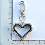 In Memory of Dad Diamonte Heart Locket Keyring