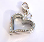 In Memory of Dad Diamonte Heart Locket Keyring