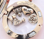 In Memory Round Locket Keyring. Mum Mother Loss