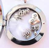 In Memory of Dad Round Locket Keyring