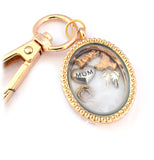 In Memory Gold Oval Locket Keyring. Mum Mother Loss