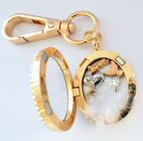 In Memory Gold Oval Locket Keyring. Mum Mother Loss