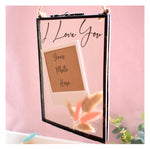 I Love You Photograph Floating Frame Pink Bunny Tail Dried Flowers