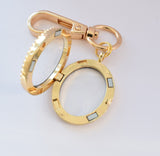 Thank You Teacher. Gold Oval Floating Locket Keyring