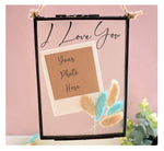 I Love You Bunny Tail Dried Flower Photograph Floating Frame