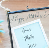 Happy Mothers Day Blue Bunny Tail Photograph Floating Frame