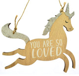 You Are So Loved Hanging Unicorn Plaque