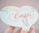 My First Easter Wooden Heart Plaque