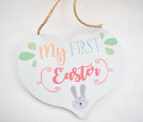 My First Easter Wooden Heart Plaque