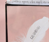 Grandad Memorial Real Feather Floating Frame