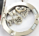 Round Diamonte Locket Keyring In Memory of Mum