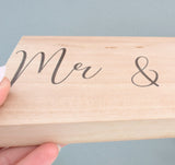 Mr & Mrs Est 2023 Wood Shelf Sign