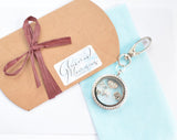 In Memory of Dad Round Diamonte Locket Keyring