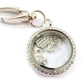 In Memory Floating Locket Keyring. Half My Heart Is In Heaven