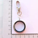 In Memory of Dad Round Diamonte Locket Keyring