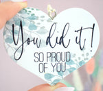 You Did It! So Proud Of You Wooden Hanging Heart Decoration