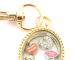 Thank You Teacher. Gold Oval Floating Locket Keyring